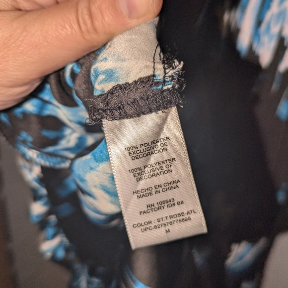 Derek Lam blue and black bubble hem with faux wrap mini dress. Size M - Picture 8 of 8